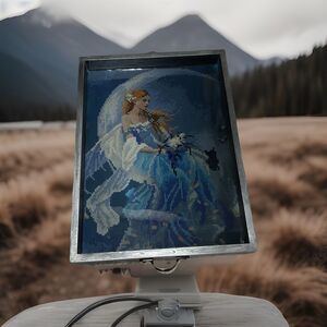 Handcrafted Tray Fairy Sitting On The Moon Cover With Epoxy Resin